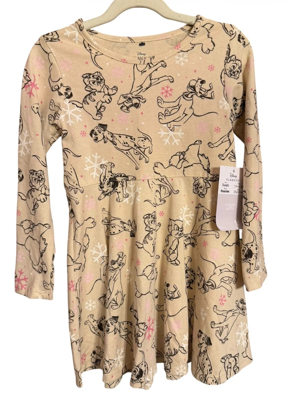 Disney Classics Tan Disney Dogs Long Sleeve Dress NWT Size 5T